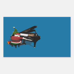 Adesivo Retangular Piano de Reprodução do Papai Noel