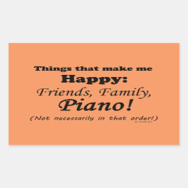 Adesivo Retangular Piano me deixa feliz