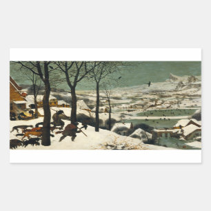 Adesivo Retangular Pieter Bruegel a pessoa idosa - caçadores na neve