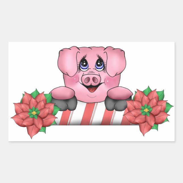 Adesivo Retangular Pig Sticker (Frente)