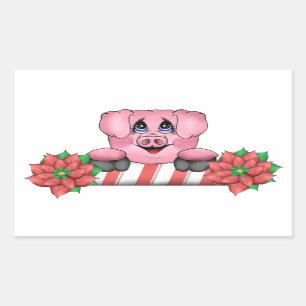 Adesivo Retangular Pig Sticker