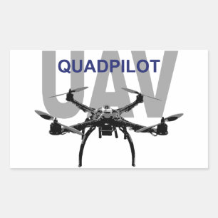 Adesivo Retangular Piloto quadpiloto UAV Quadcopter