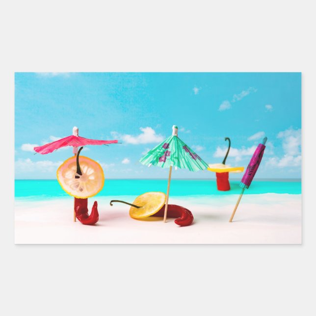 Adesivo Retangular Pimentos Chili Por Mar (Frente)