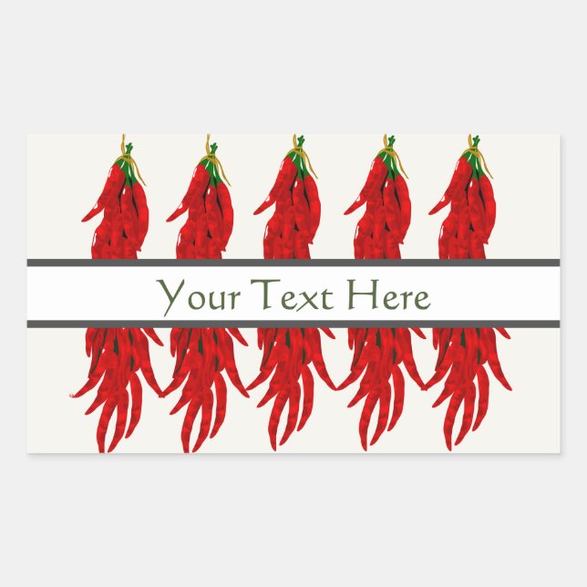 Adesivo Retangular Pimentos de Chili Secos (Frente)