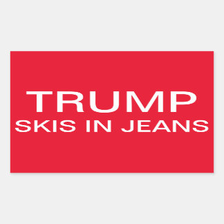 Adesivo Retangular Pincéis de Trump em Jeans