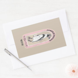 Adesivo Retangular Pinguim humolt escrevendo Japonês