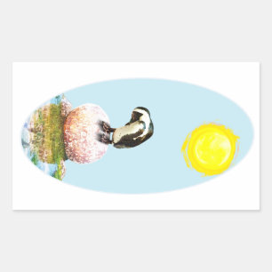 Adesivo Retangular Pinguim Nápoles no Sol