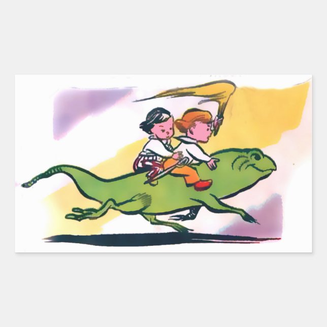 Adesivo Retangular Pinheiros de passeio Lizard de Peter Wheat (7 form (Frente)