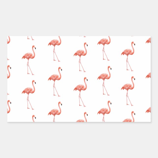 Adesivo Retangular Pink Flamingo Patterno Feminino (Frente)