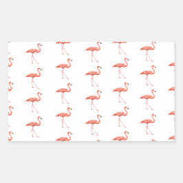 Adesivo Retangular Pink Flamingo Patterno Feminino