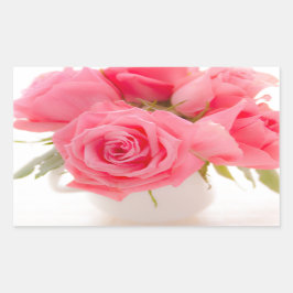 Adesivo Retangular Pink roses | mothersday | birthday |