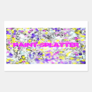 Adesivo Retangular pinte a arte do splatter e do gotejamento