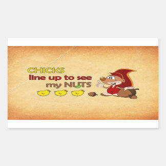 Adesivo Retangular Pintinhos se alinham para ver meus loucos