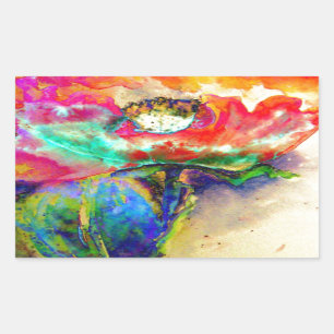Adesivo Retangular Pintura Colorida de Papoila