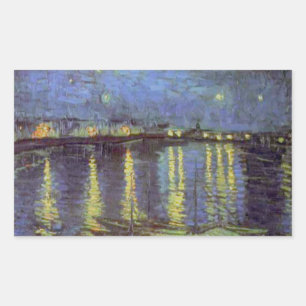 Adesivo Retangular Pintura da Noite Estrelada de Van Gogh