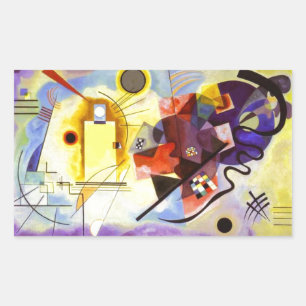 Adesivo Retangular Pintura de Abstrato Amarelo Azul Kandinsky