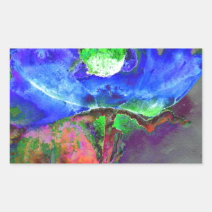 Adesivo Retangular Pintura de Abstrato azul