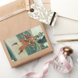 Adesivo Retangular Piratas Antigos, Capitão Keitt por Howard Pyle