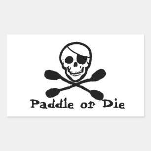 Adesivo Retangular Pirate Flag Kayak Sticker