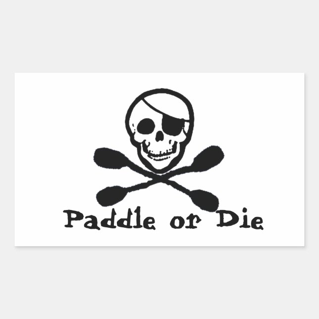 Adesivo Retangular Pirate Flag Kayak Sticker (Frente)