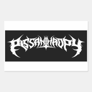 Adesivo Retangular Pissanthropy Death Metal Falso Banda Sticker