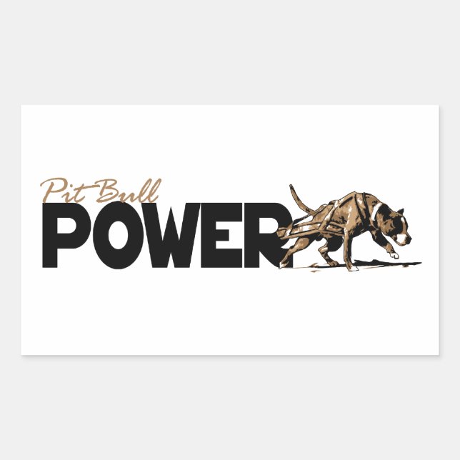 Adesivo Retangular Pit Bull Power! (Frente)