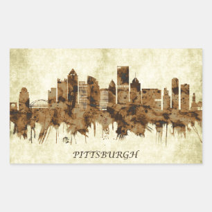 Adesivo Retangular Pittsburgh Pensilvânia Cityscape