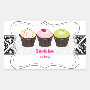 Adesivo Retangular PixDezines diy cores, cupcake