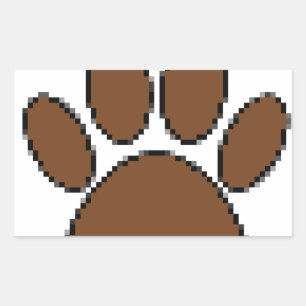 Adesivo Retangular Pixel Dog Paw Print