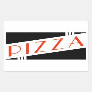 Adesivo Retangular pizza retrô