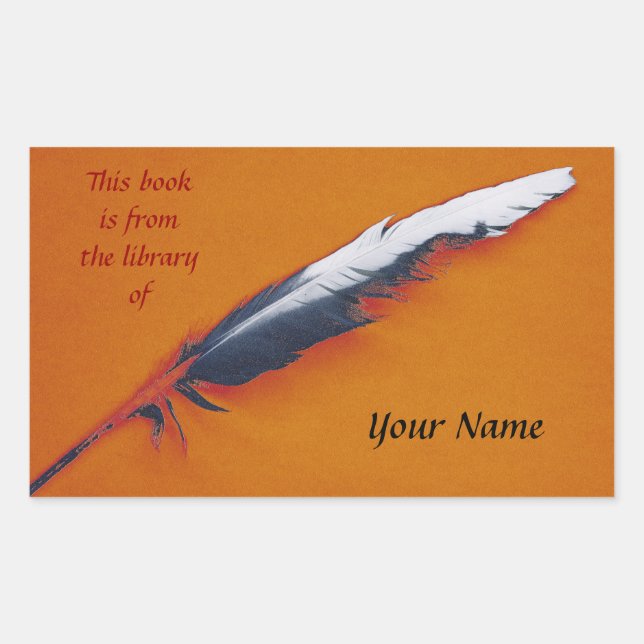 Adesivo Retangular placa adesiva da biblioteca de preenchimento escre (Frente)