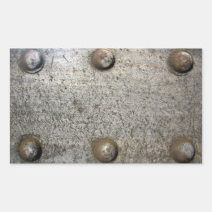 Adesivo Retangular Placa de metal com parafusos