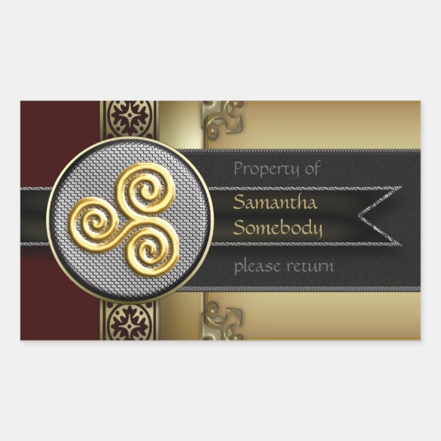 Adesivo Retangular Placa Decorativa Triskele (Frente)