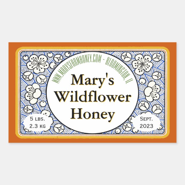 Adesivo Retangular Placas de Flor Ornamentais (Frente)