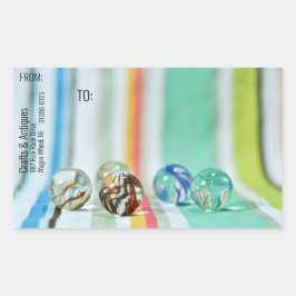 Adesivo Retangular Placas de vidro com tiras multicolores 3-D