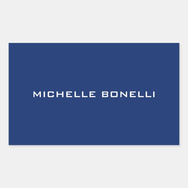 Adesivo Retangular Planeta Mínima Mínima Legível Moderna de Sapphire  (Frente)