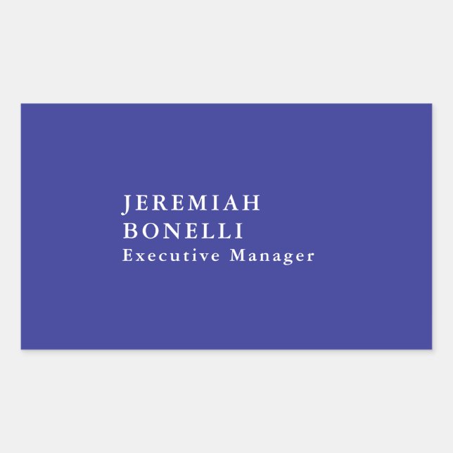 Adesivo Retangular Planície moderna, minimalista e profundamente azul (Frente)