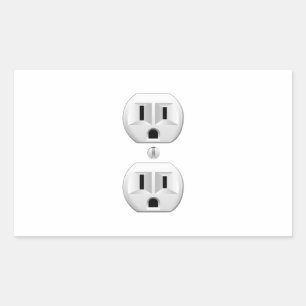 Adesivo Retangular Plug-elétrico Clique para Personalizar Decor de Co