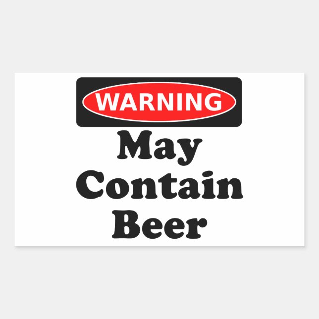 Adesivo Retangular Pode Conter Cerveja (Frente)
