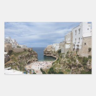 Adesivo Retangular Polignano a Mare City — vinheta retangular de prai
