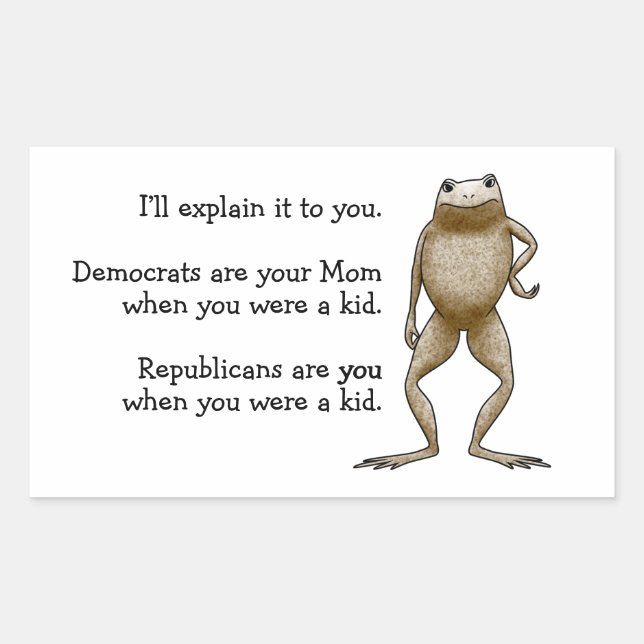 Adesivo Retangular Política Em Termos Simples (Frente)