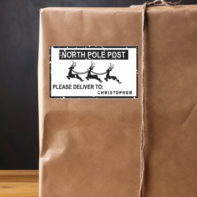 Adesivo Retangular Polo Norte - Carimbo de Papais noeis (Criador carregado)