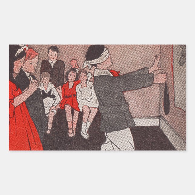 Adesivo Retangular Ponha a cauda Donkey (Frente)