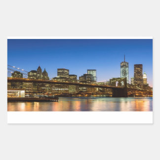 Adesivo Retangular Ponte de Manhattan e Brooklyn ao anoitecer