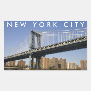 Adesivo Retangular Ponte de Manhattan o rio East Cidade de Nova Yor