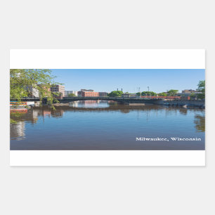 Adesivo Retangular ponte de rua estadual que atravessa o rio milwauke