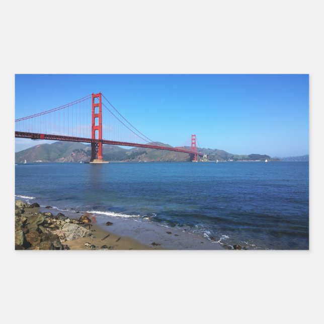 Adesivo Retangular Ponte ouro - São Francisco, Califórnia (Frente)