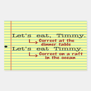 Adesivo Retangular Pontuação Engraçada Grammar