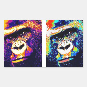 Adesivo Retangular Pop Art Gorillas