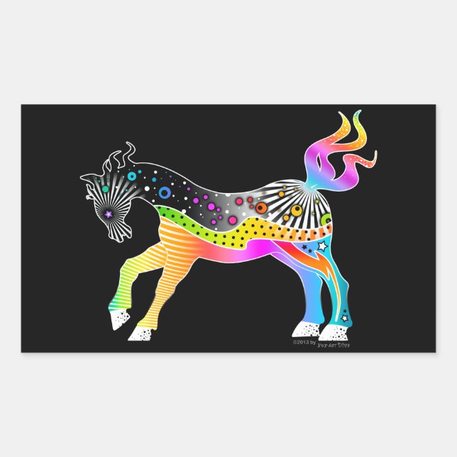 Adesivo Retangular Pop Art HORSE (Frente)